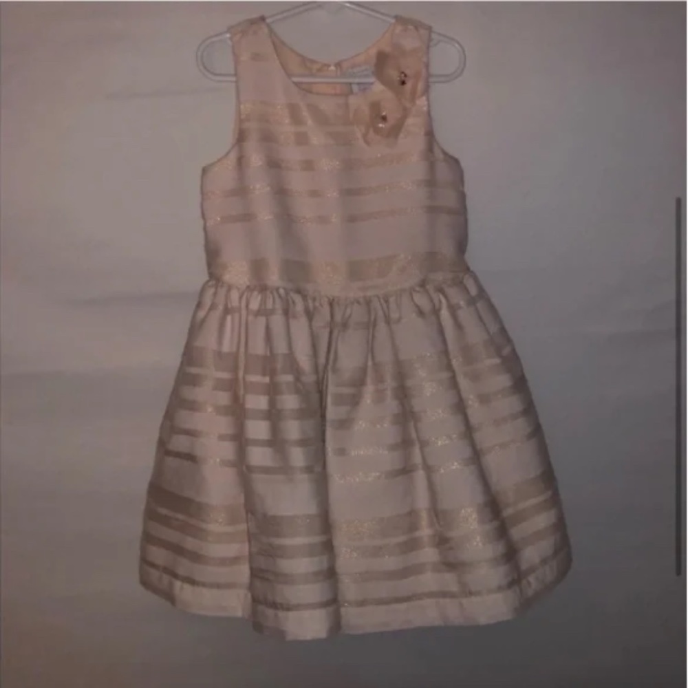 Kid's Tahari Pink Striped Formal Dress - Picture 2 of 10